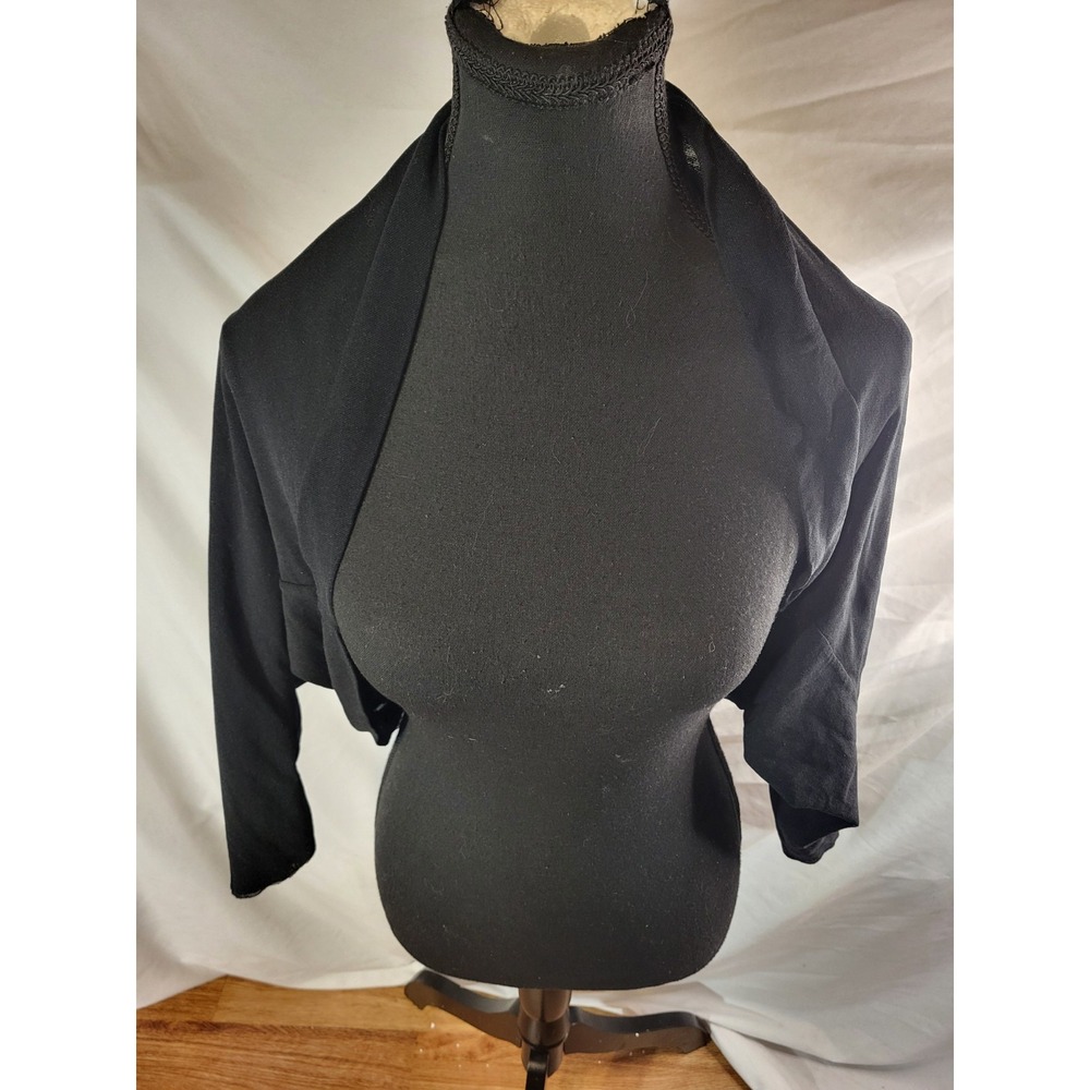 Cache Size M Black Nylon Shrug Sheer Mesh